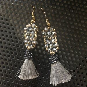 Mini beaded tassel earrings